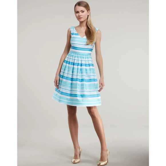 Lilly Pulitzer Dresses & Skirts - LILLY PULITZER Kiera Silk Turquoise Stripe Dress